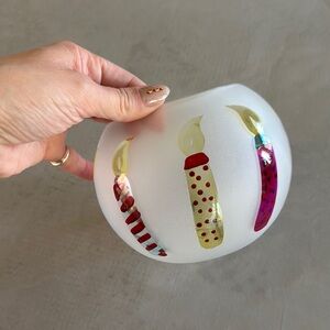 NWT BIRTHDAY CANDLE GLASS VASE JAR BOWL